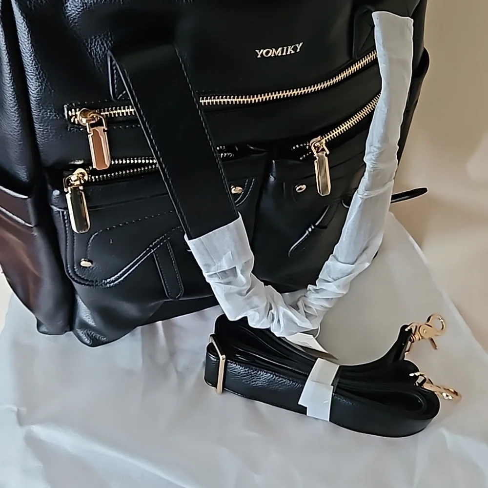 Diaper Bag Backpack Vegan Leather Modern Tote Travel Large Capacity